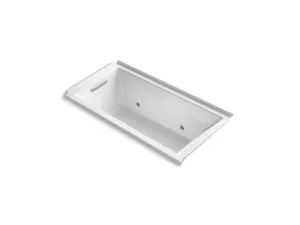 KOHLER K-1167-LGCR-0 Underscore Rectangle 60" x 30" alcove BubbleMassage(TM) Air Bath with integral flange, left-hand drain and chromatherapy