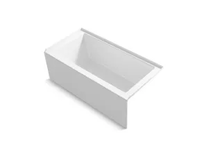 KOHLER K-20201-ZY Underscore Rectangle 60" x 30" alcove bath with integral apron, integral flange, and right drain in White
