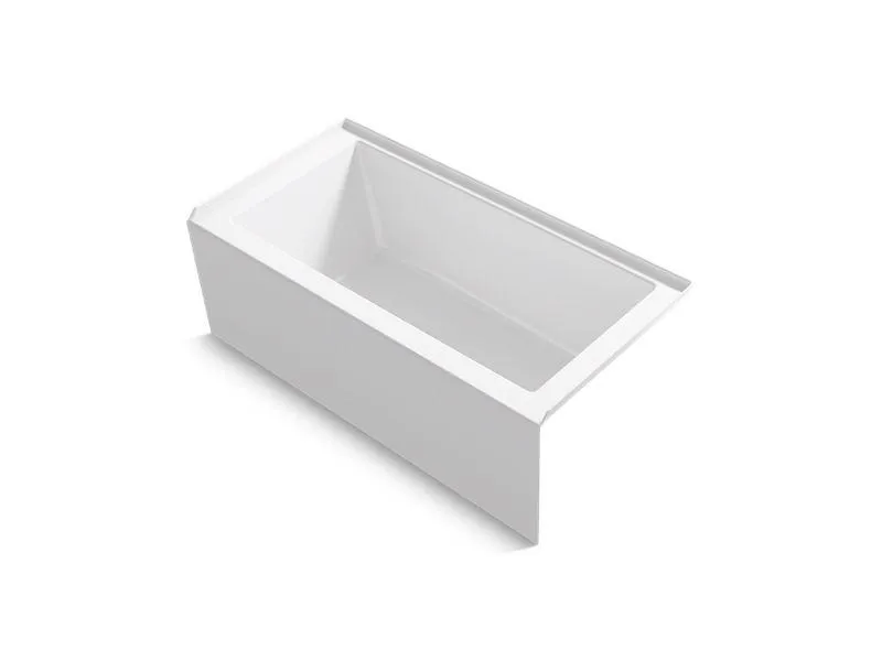 KOHLER K-20201-ZY Underscore Rectangle 60" x 30" alcove bath with integral apron, integral flange, and right drain in White