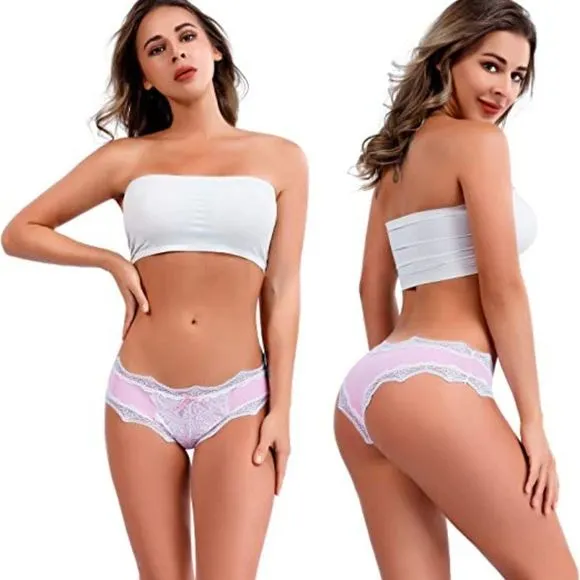 KUKOME Women's Lace Underwear Birefs Soft Hipster Panties Comfort Bikini
