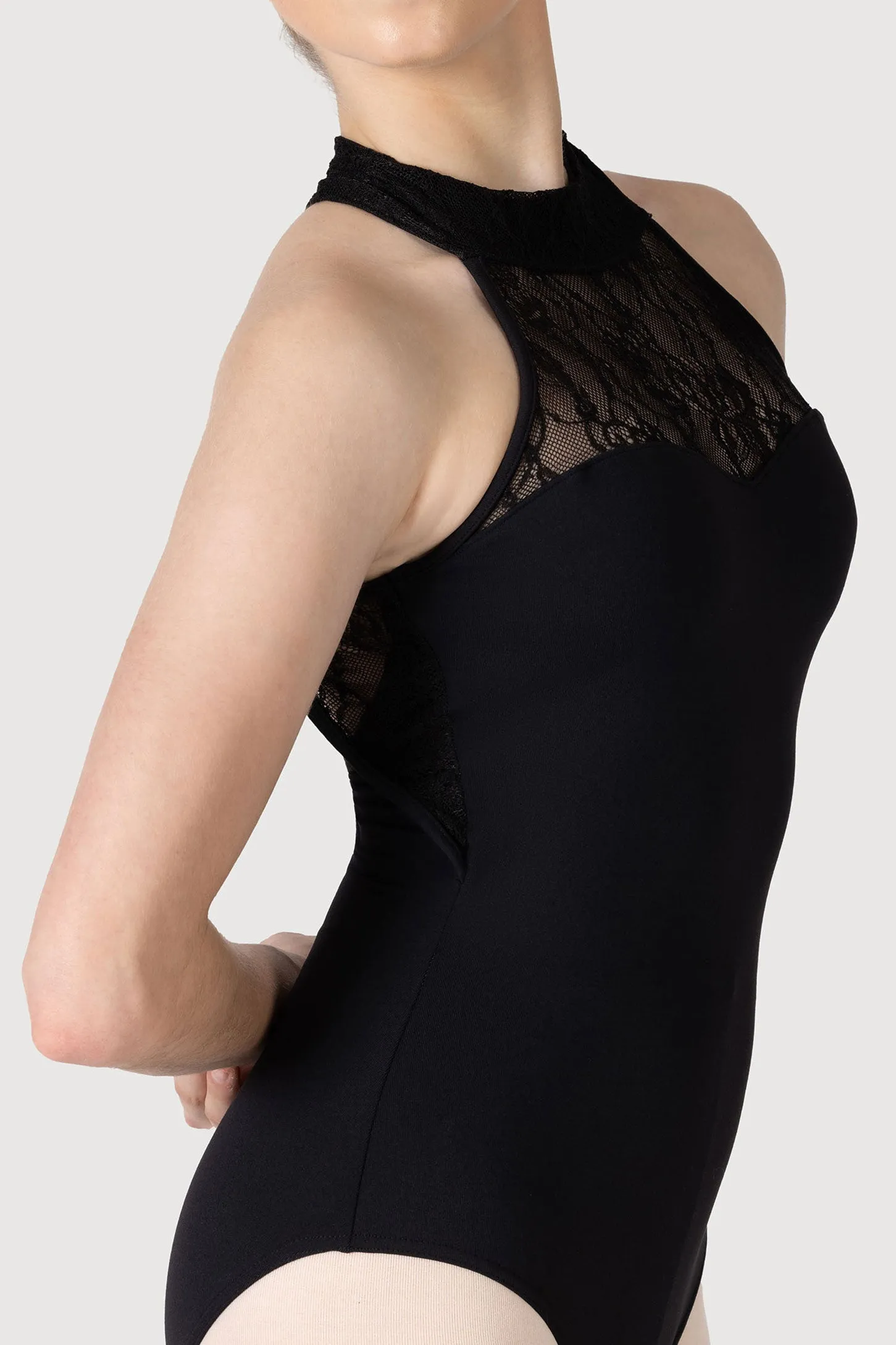 L56040 - Bloch Ebo Womens Lace Necked Leotard