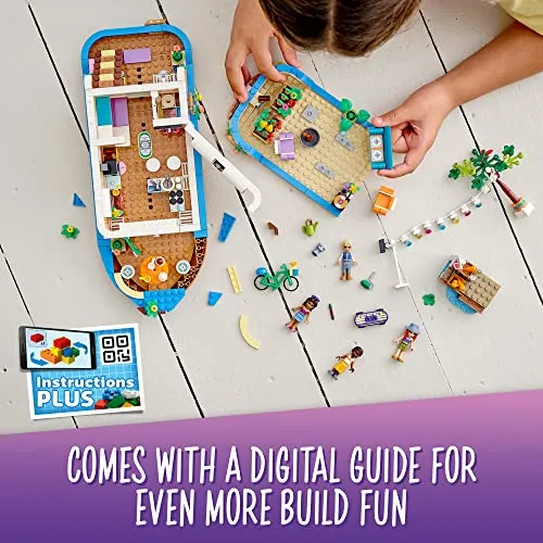 LEGO Friends Canal Houseboat 41702 Building Kit; Comes with 4 Mini-Dolls Including Mia and 1 Animal Toy; Birthday Gift for Kids Aged 7  (737 Pieces)