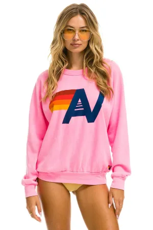 LOGO LIGHT WEIGHT CREW SWEATSHIRT - NEON PINK