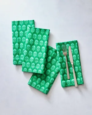 Magic Marigold - Dinner Napkins Set Of 4 - Emerald
