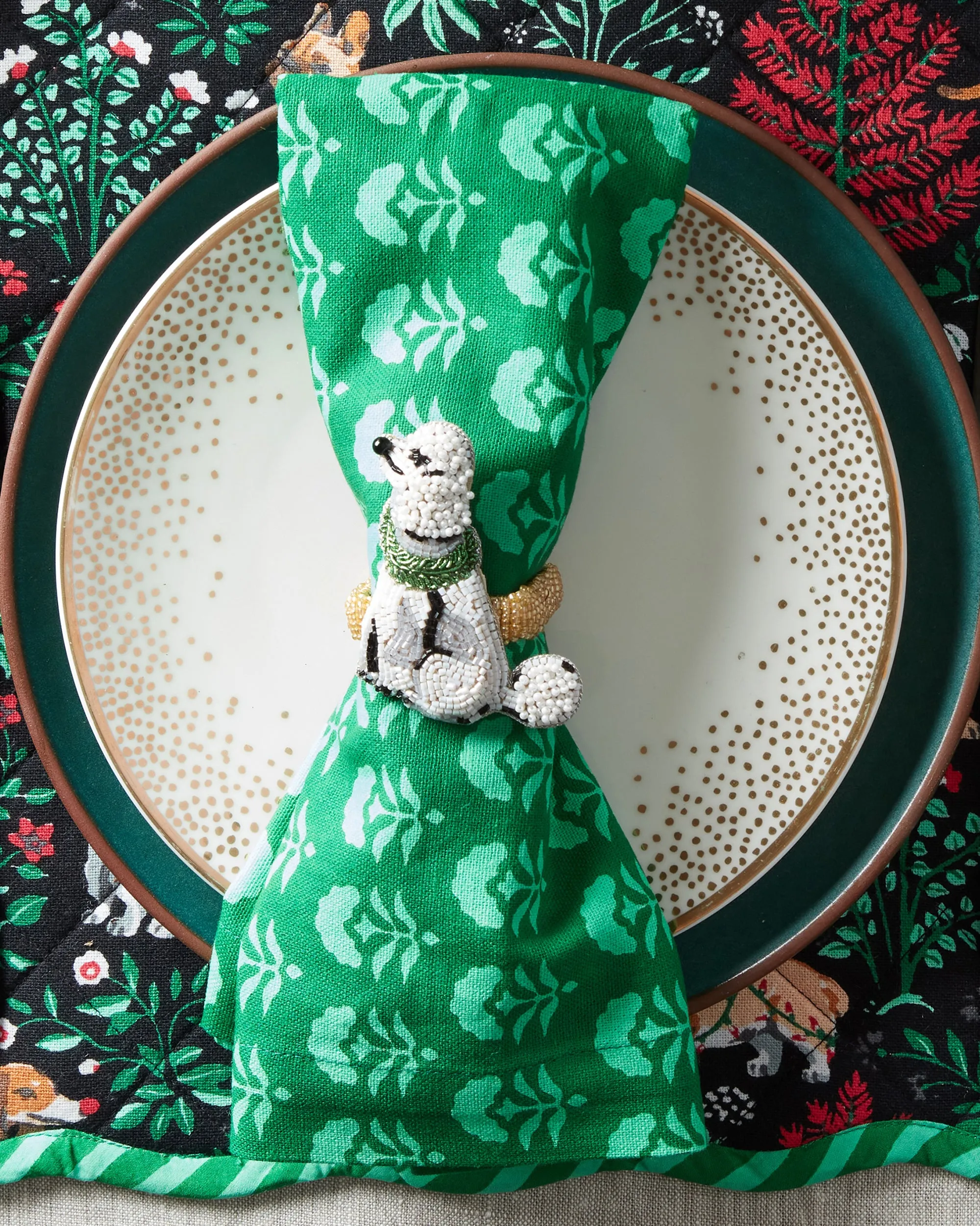 Magic Marigold - Dinner Napkins Set Of 4 - Emerald