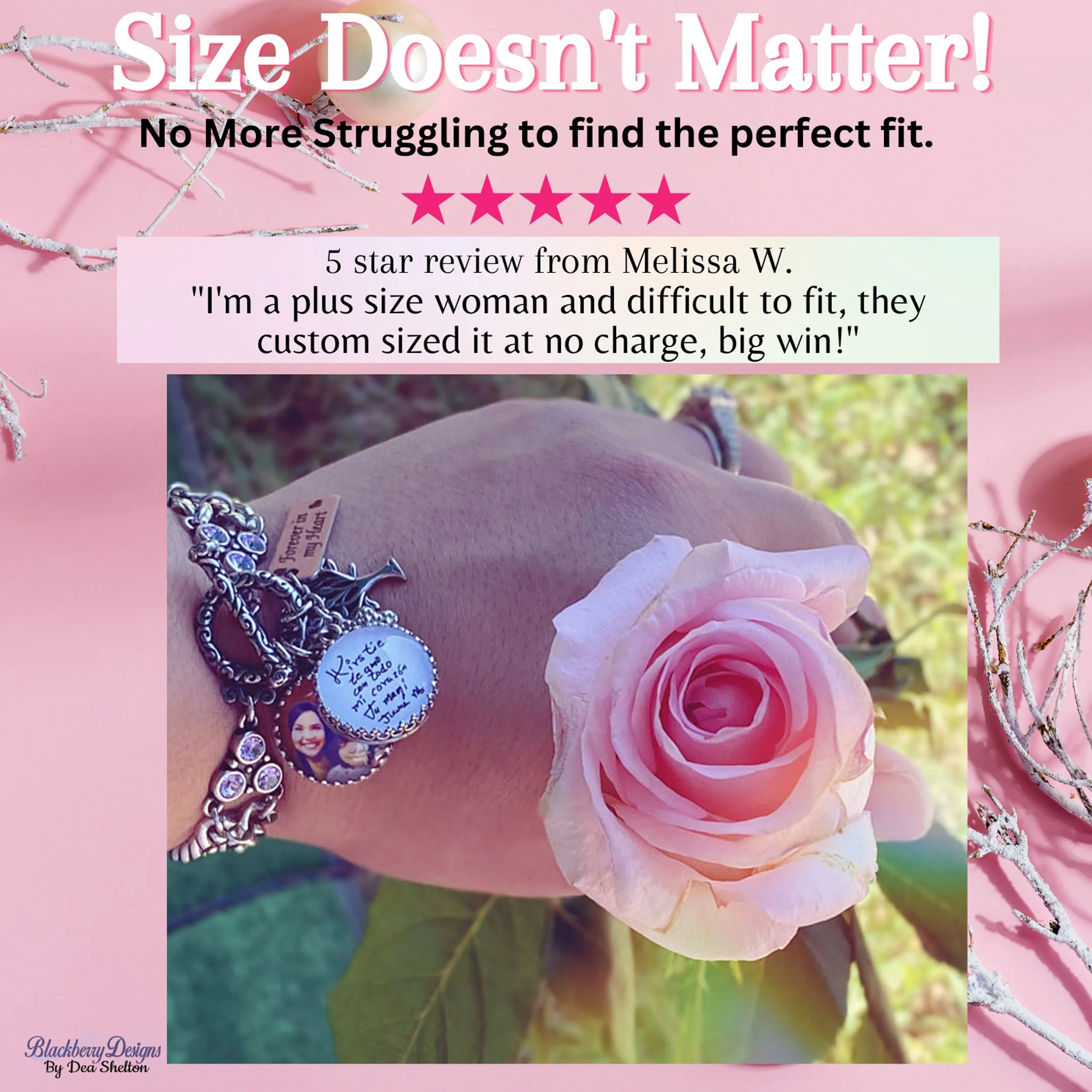 Memorial Bracelet with photo and quote