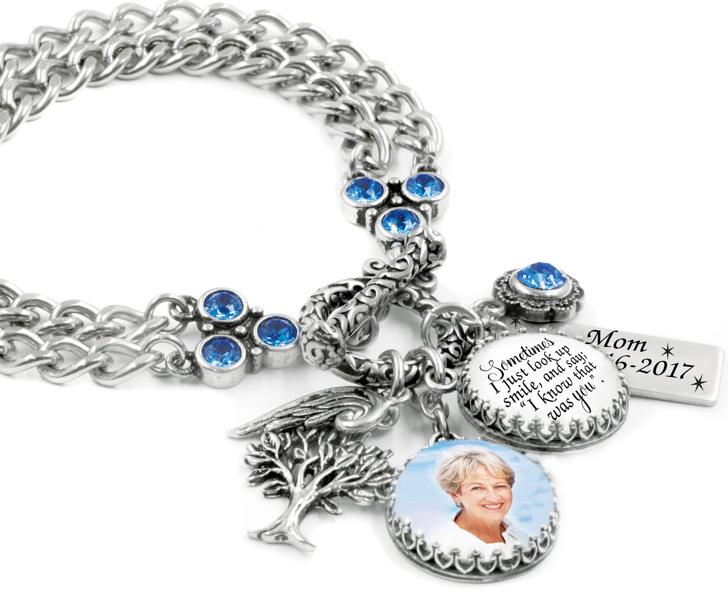 Memorial Bracelet with photo and quote