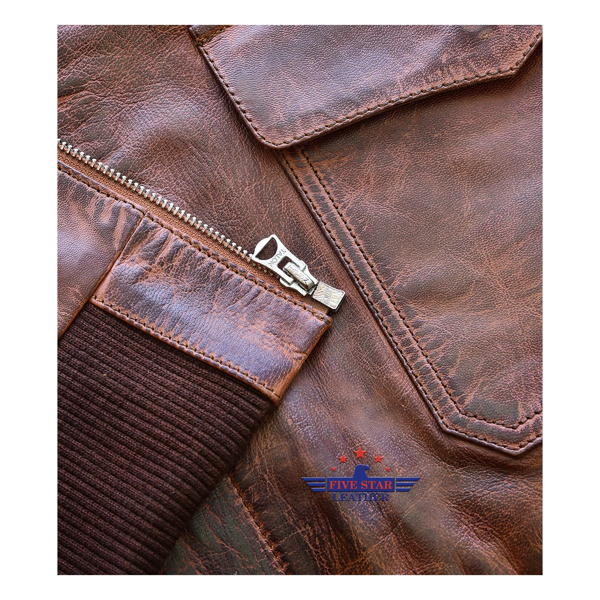Men Type A-2 Repro Real Leather Brown Aviator flying Pilot Jacket