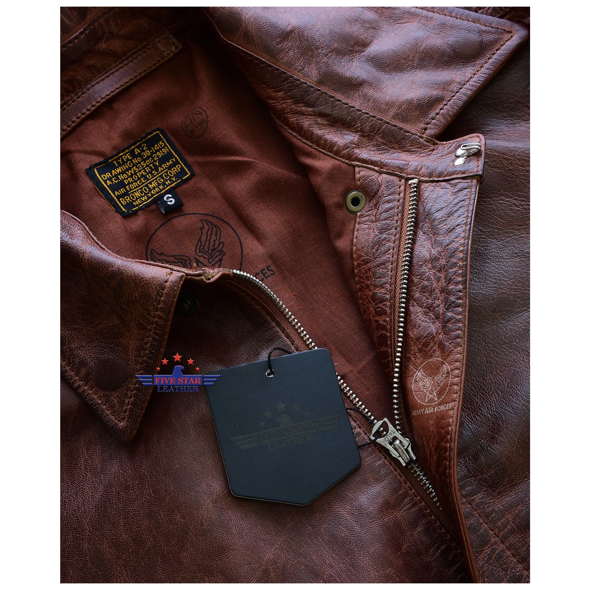 Men Type A-2 Repro Real Leather Brown Aviator flying Pilot Jacket