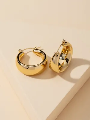 Metal Hoop Earrings - Gold- FD ⚡