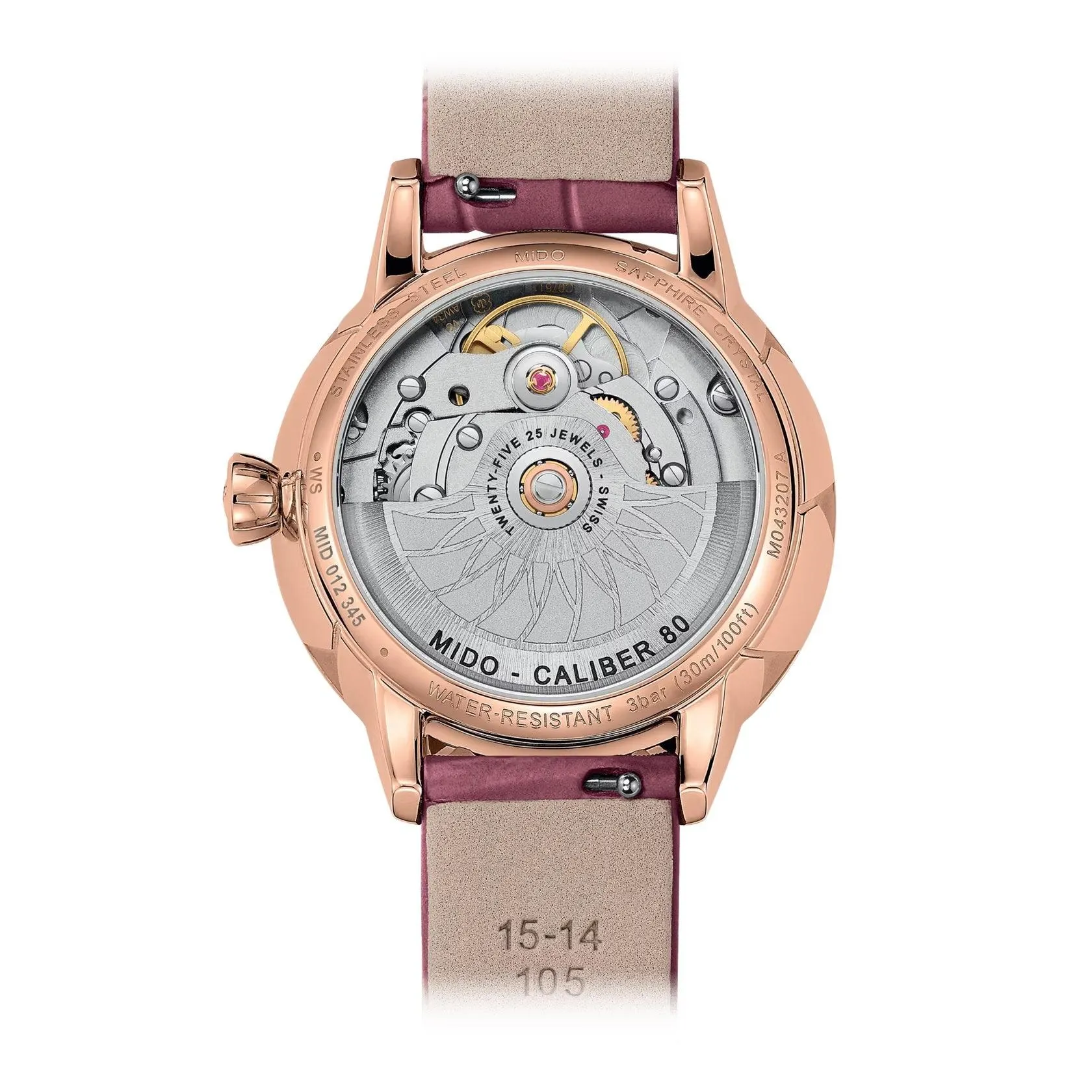 Mido watch Rainflower Night 34mm Madreperper Diamonds Automatic Steel Finish Pvd Gold Rose M043.207.36.106.00
