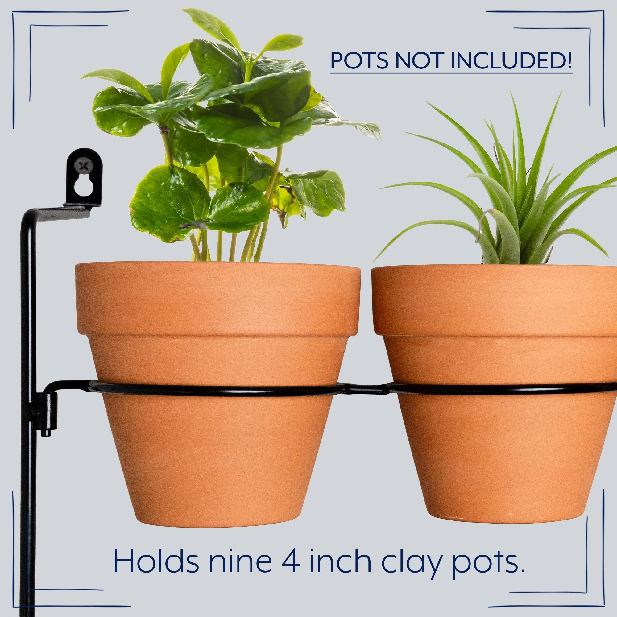 Mini Clay Pot Hanging Rack (Choose Size)