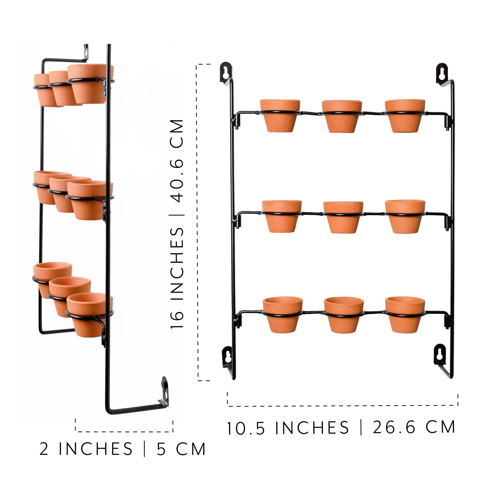 Mini Clay Pot Hanging Rack (Choose Size)