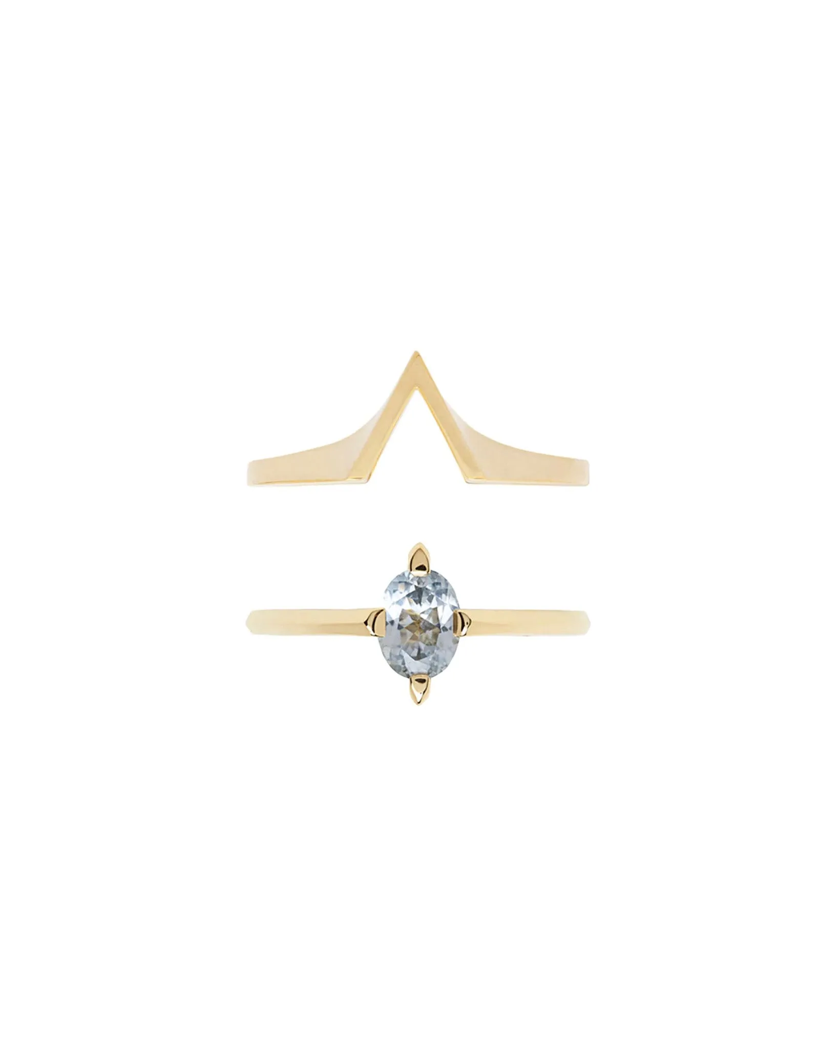 Minimalist Arc   Spire Ring Set