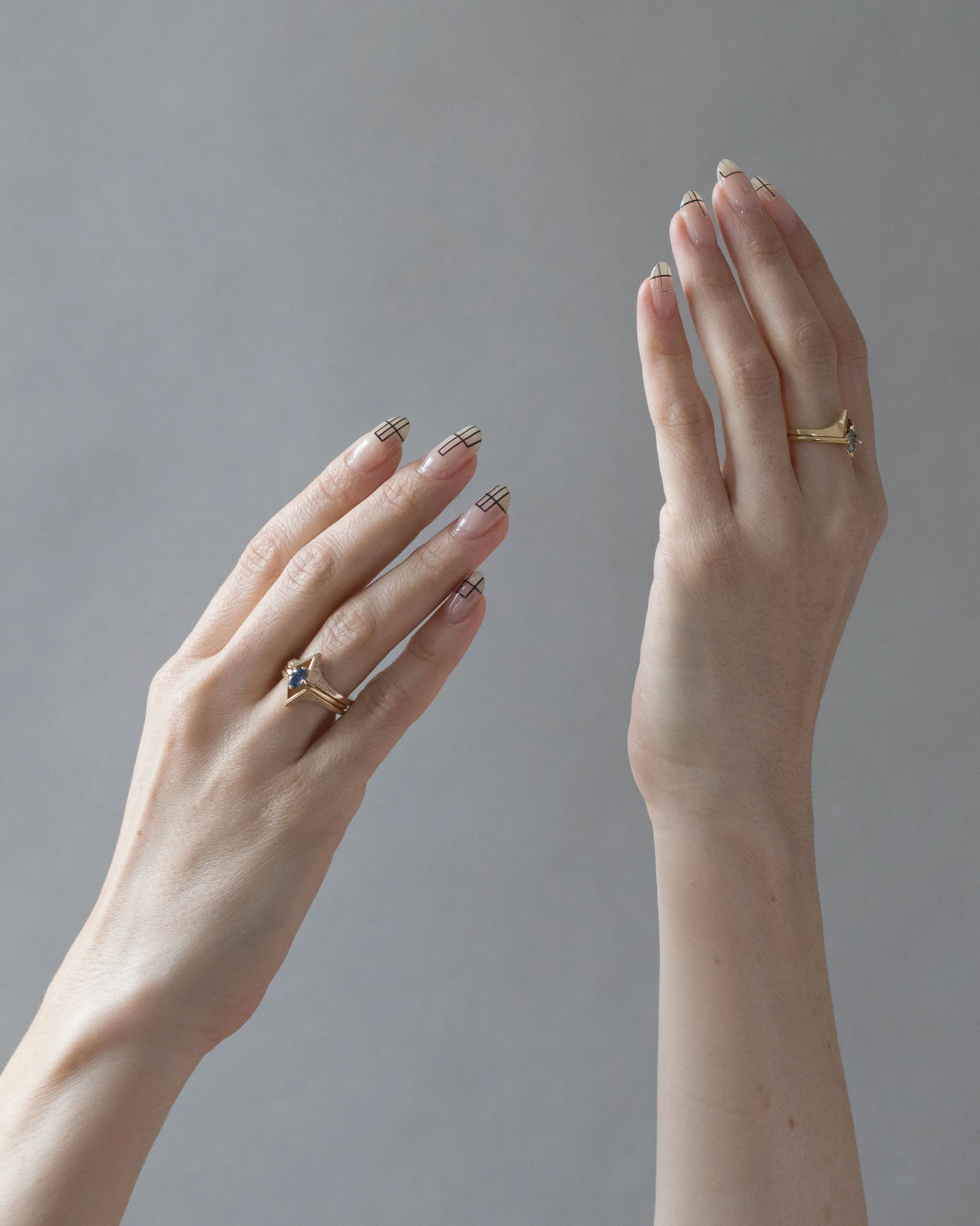 Minimalist Arc   Spire Ring Set