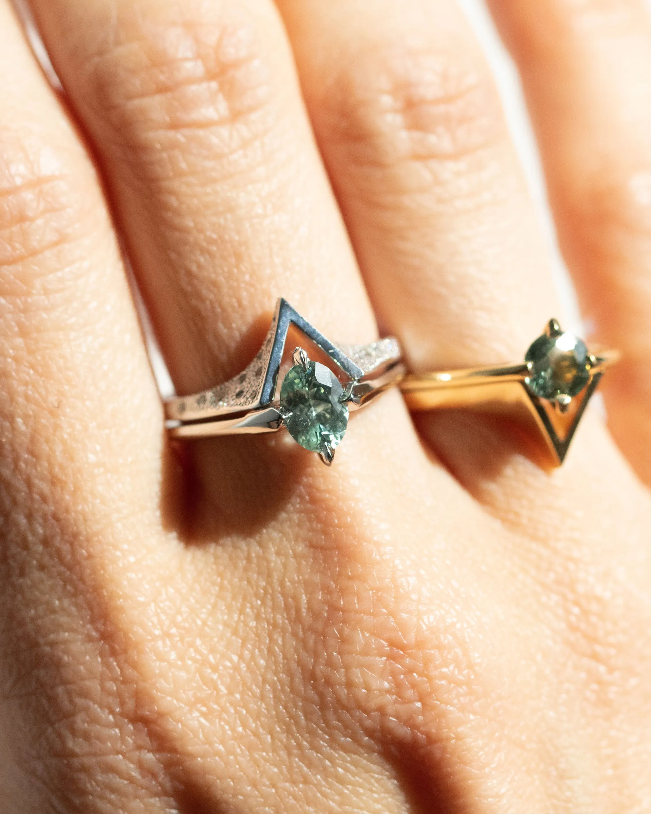 Minimalist Arc   Spire Ring Set