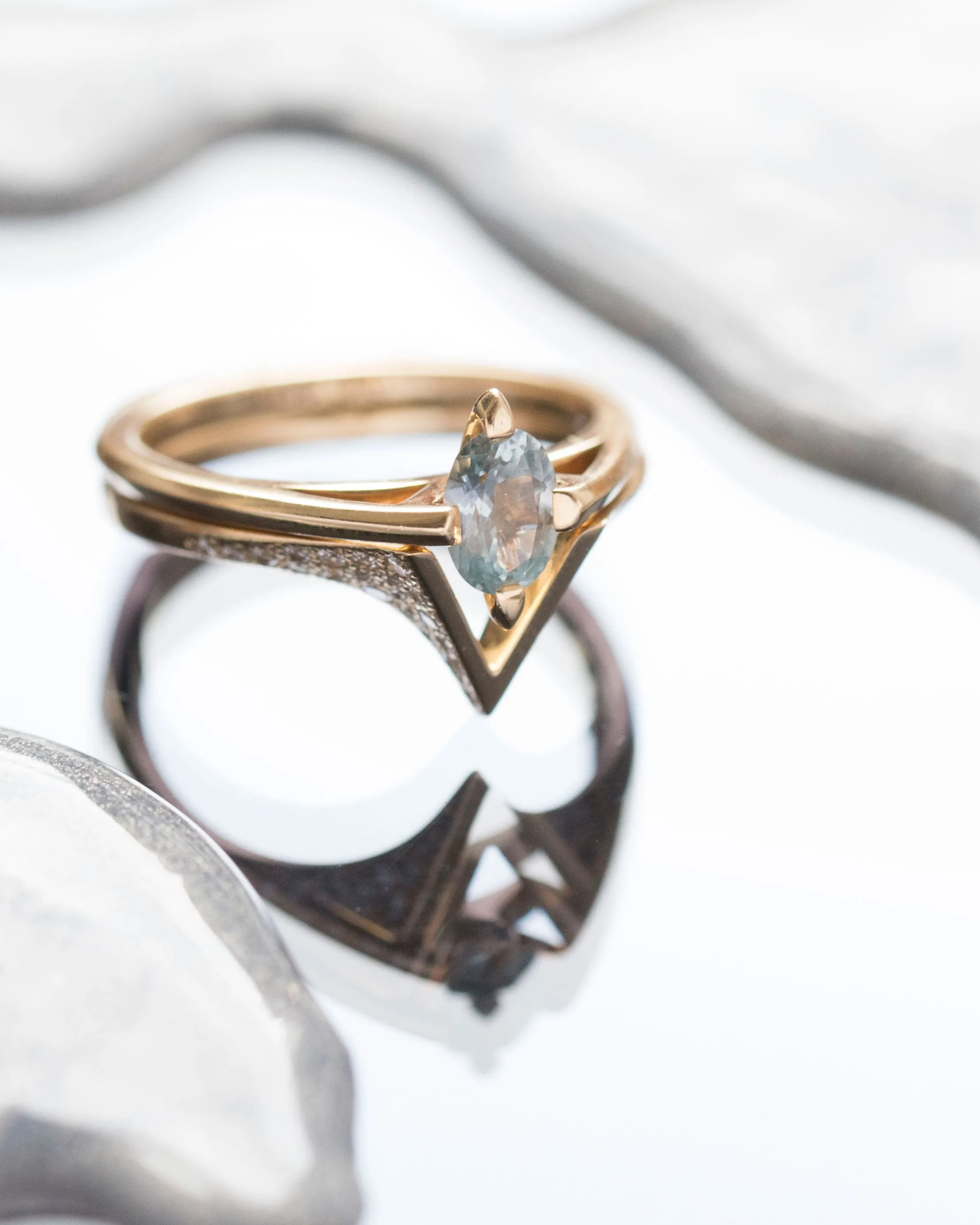 Minimalist Arc   Spire Ring Set