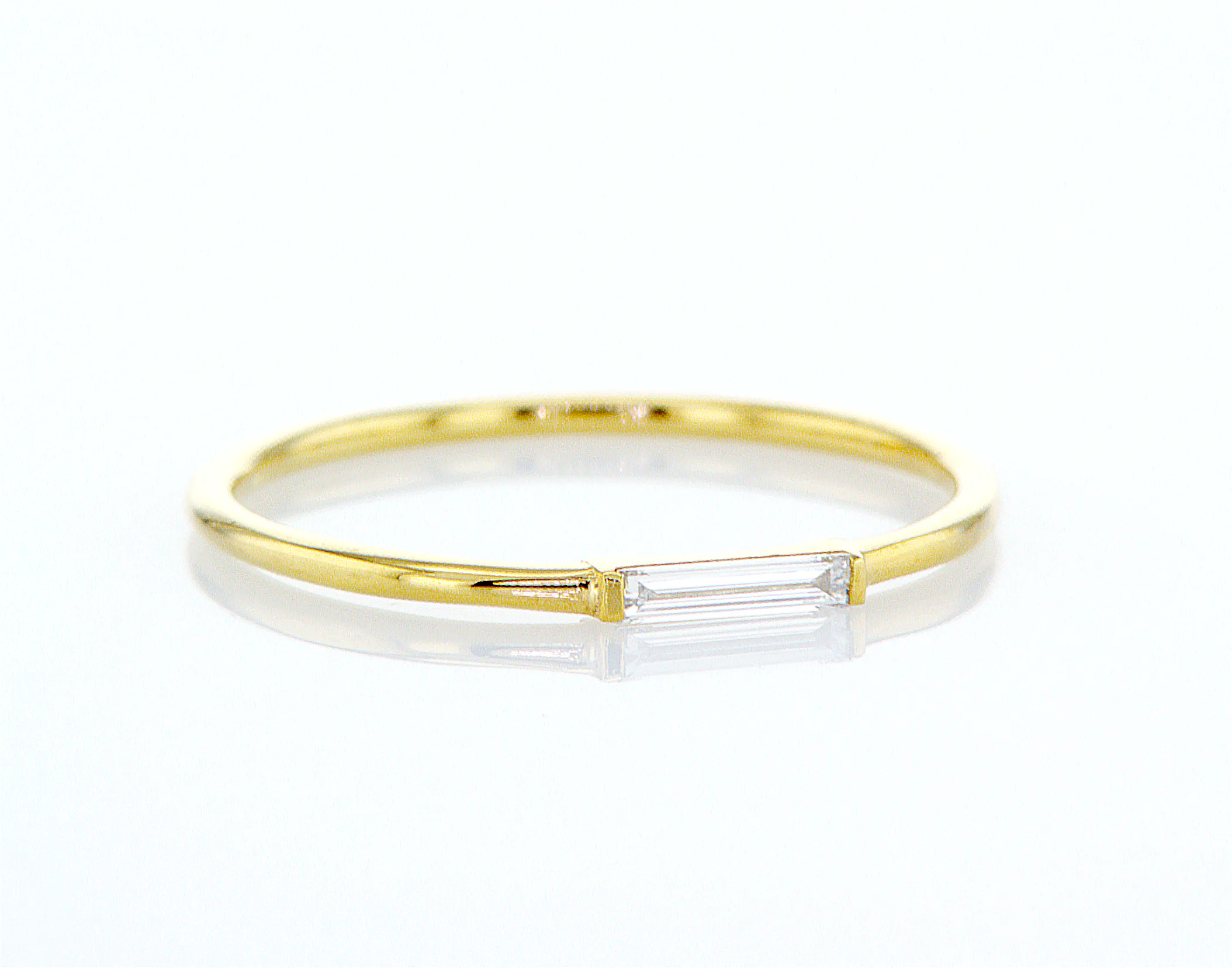 Minimalist Diamond Ring - Baguette Solitaire Ring