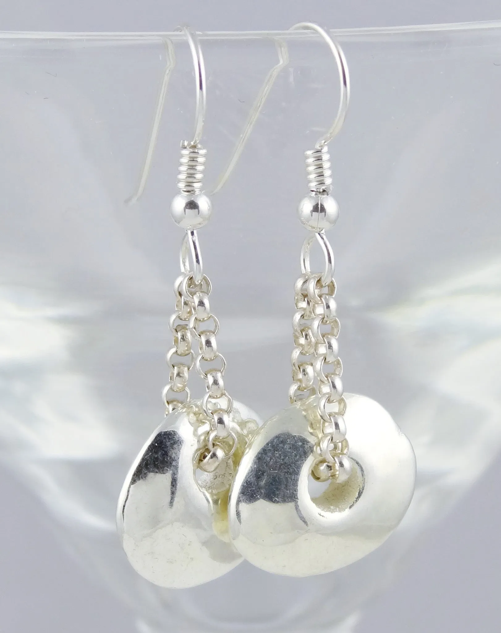 Minimalist Sterling Disk Earrings