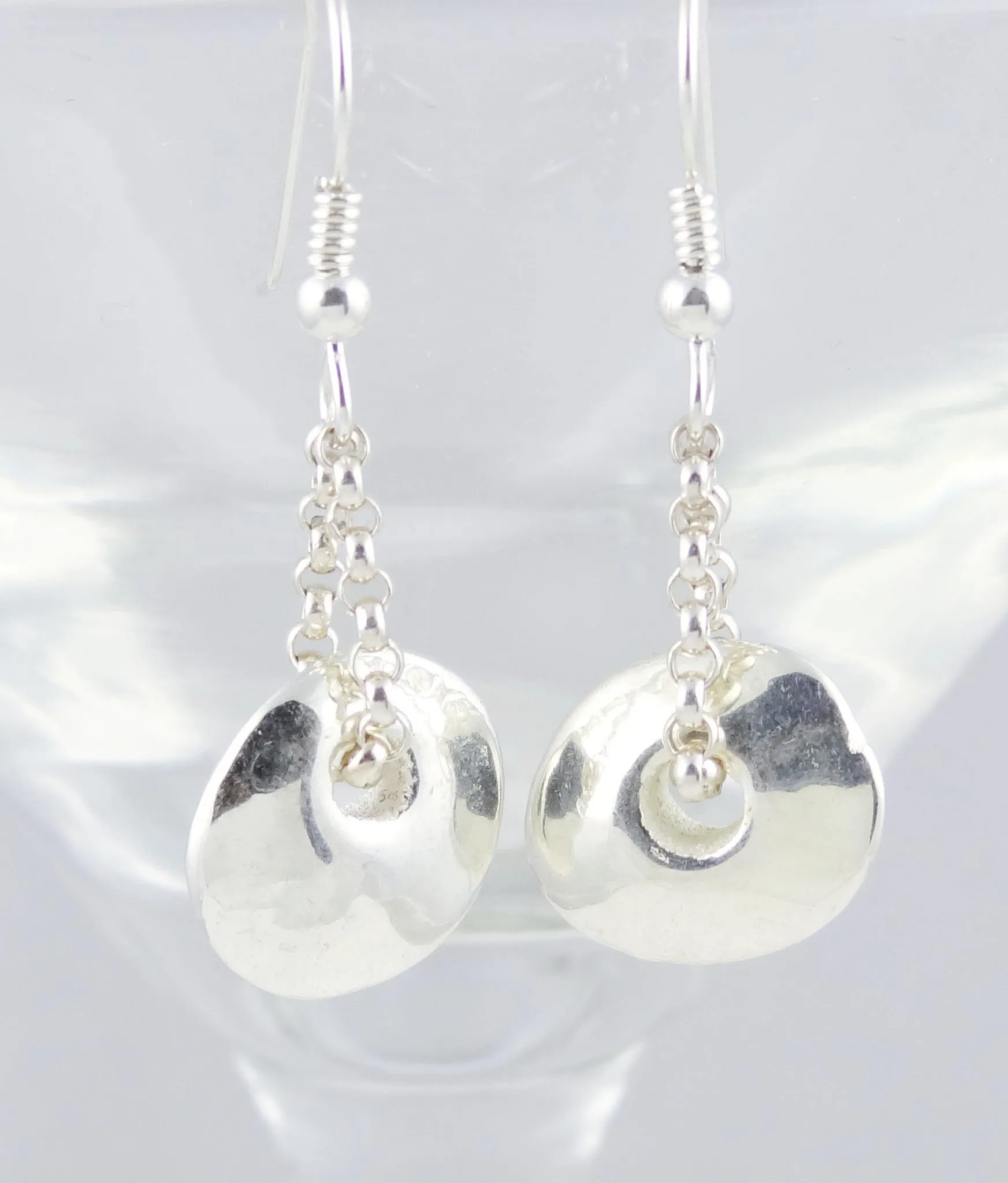 Minimalist Sterling Disk Earrings