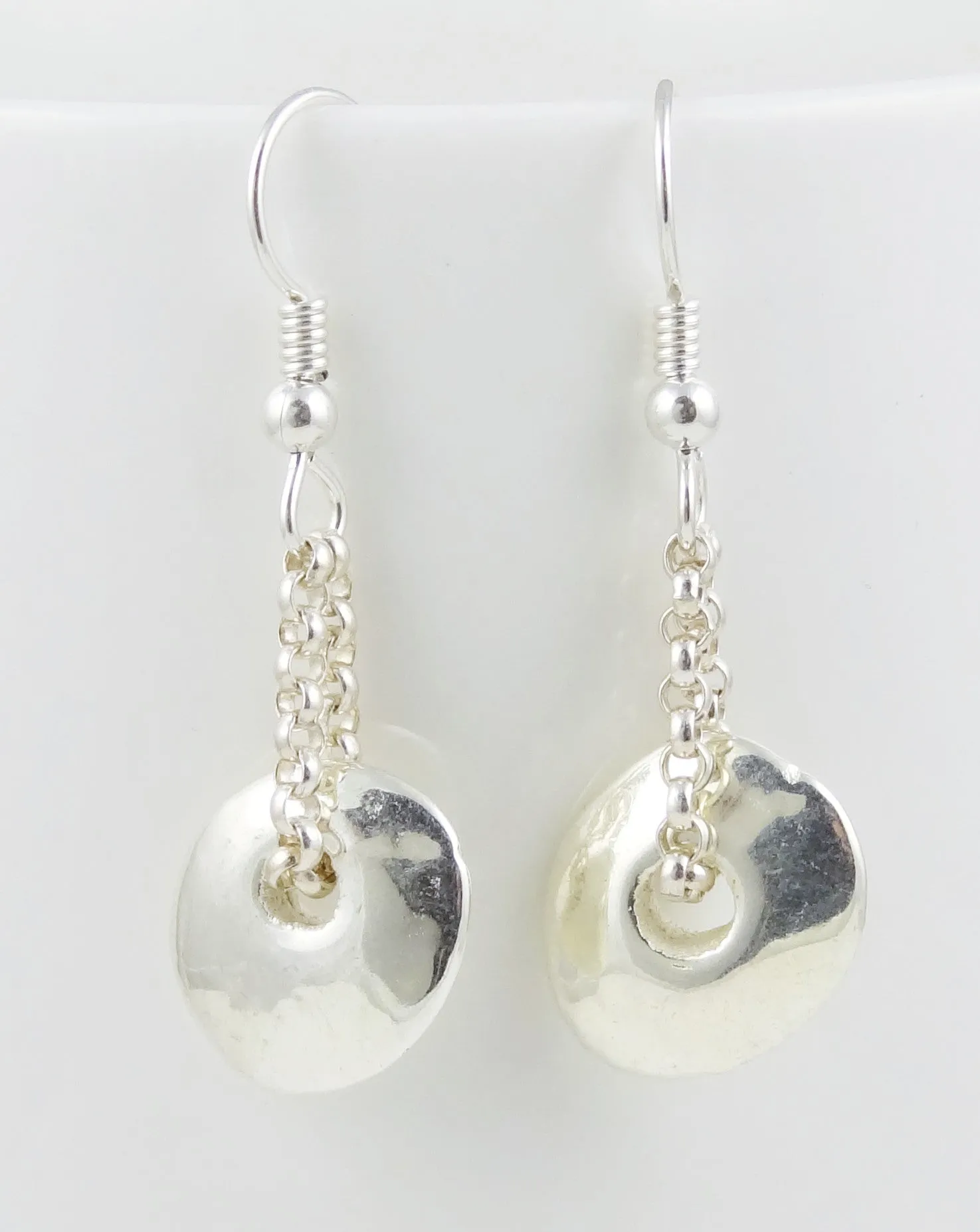 Minimalist Sterling Disk Earrings