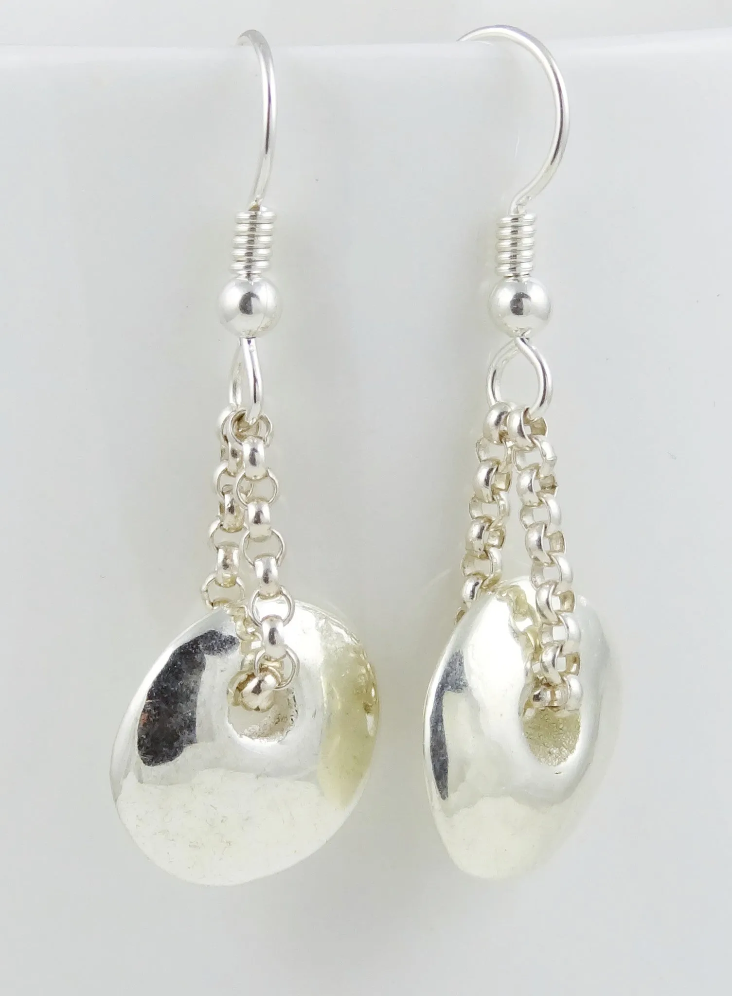 Minimalist Sterling Disk Earrings