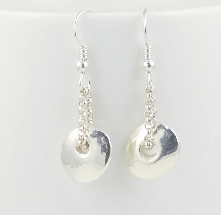 Minimalist Sterling Disk Earrings
