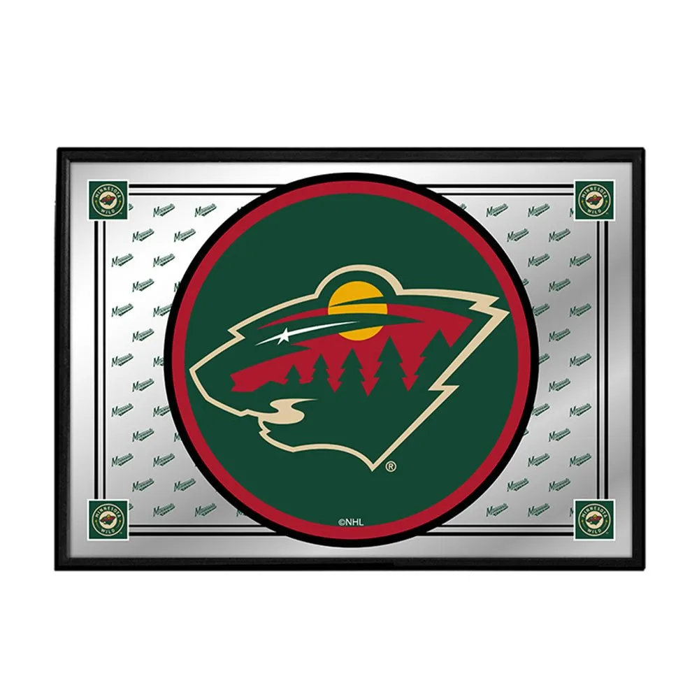 Minnesota Wild: Team Spirit - Framed Mirrored Wall Sign