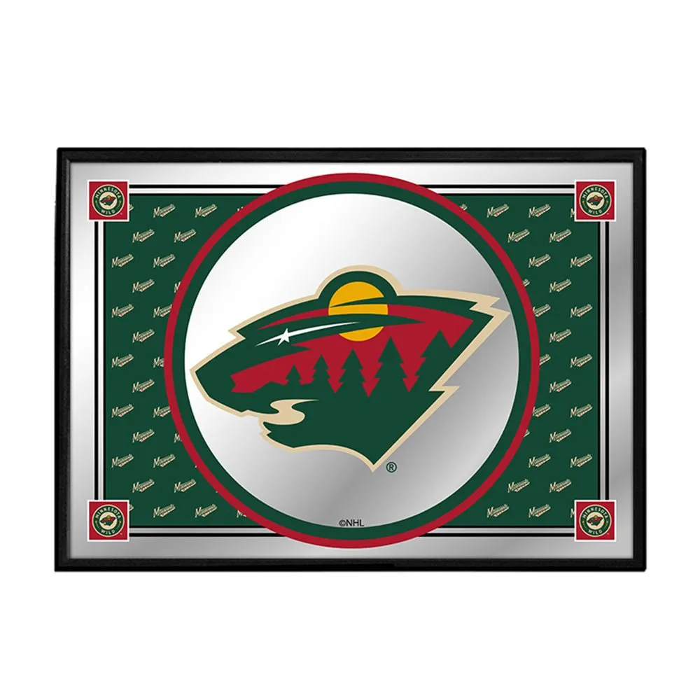 Minnesota Wild: Team Spirit - Framed Mirrored Wall Sign