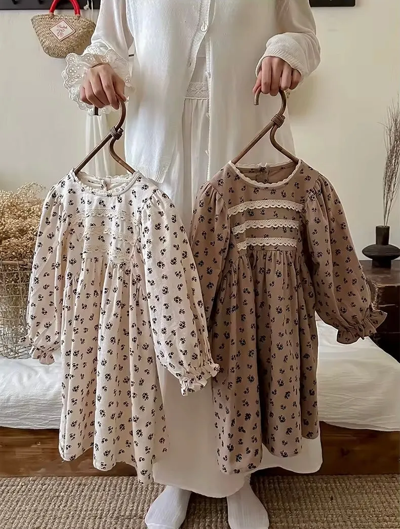 MLace Trim Floral Dress