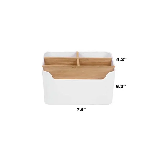 Modern Simple Bamboo Storage Box Multi - Functional 5 Grid Desktop Organizer Remote Controller Cosmetic Storage Boxes