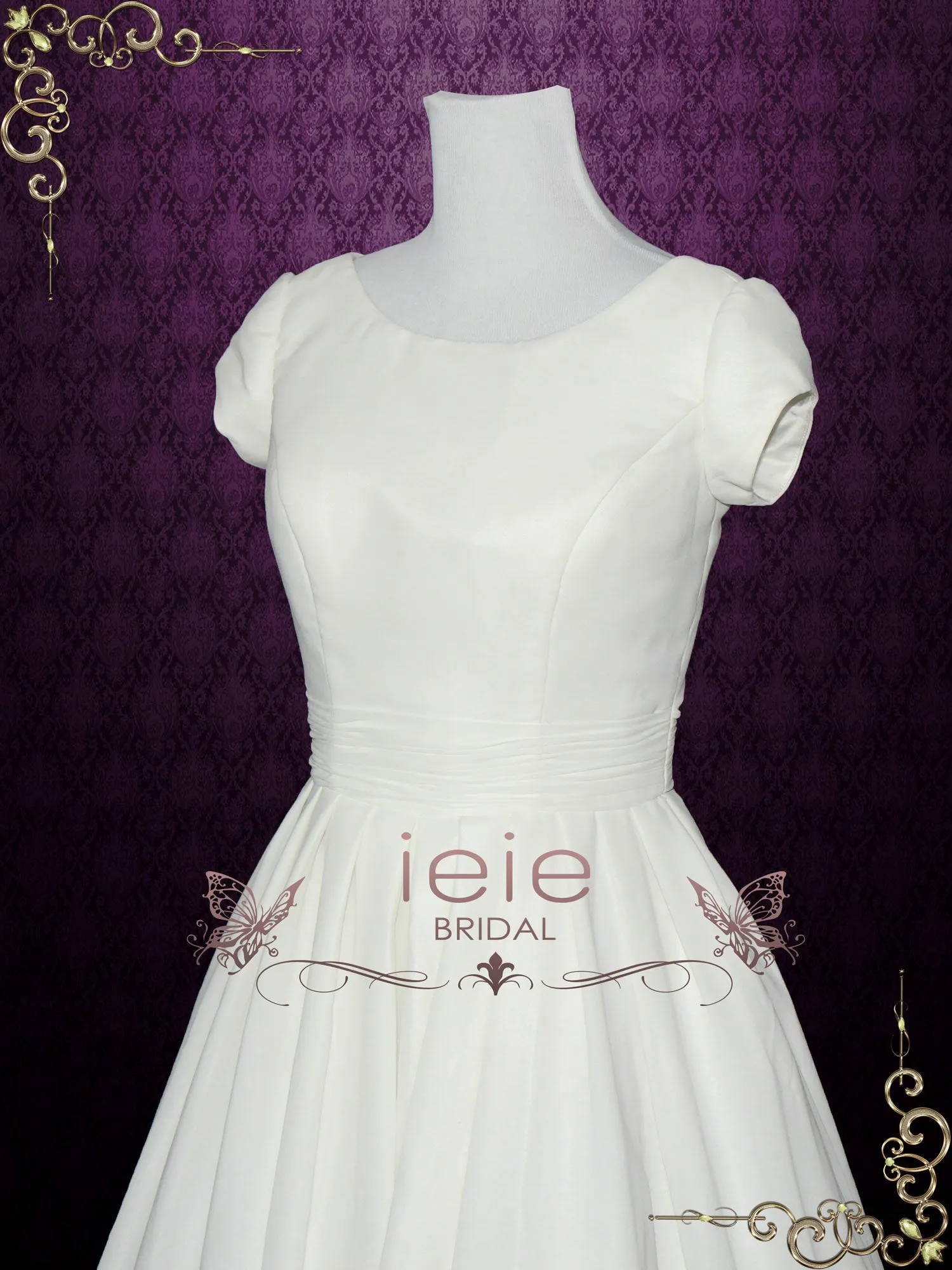 Modest Chiffon Short Wedding Dress RAYLENE