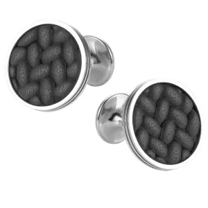 Montblanc Gemelli Creative Collection Grains de Riz steel leather bull 111324