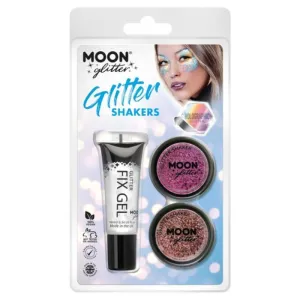 Moon Glitter Holographic Glitter Shakers, Pink, Rose Gold