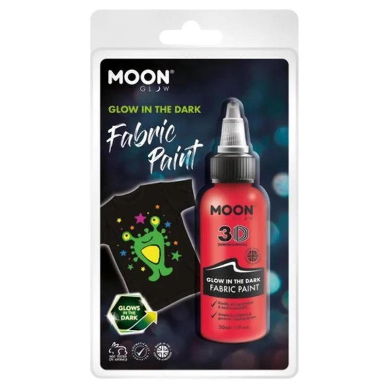 Moon Glow Glow In The Dark Fabric Paint, Red