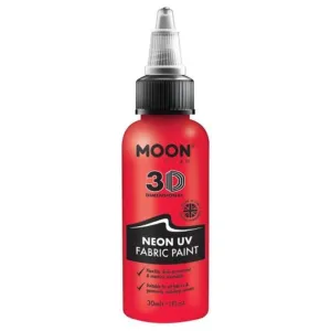 Moon Glow Neon Uv Intense Fabric Paint, Red