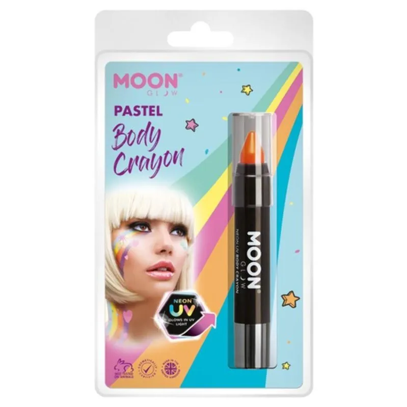 Moon Glow Pastel Neon Uv Body Crayons, Orange