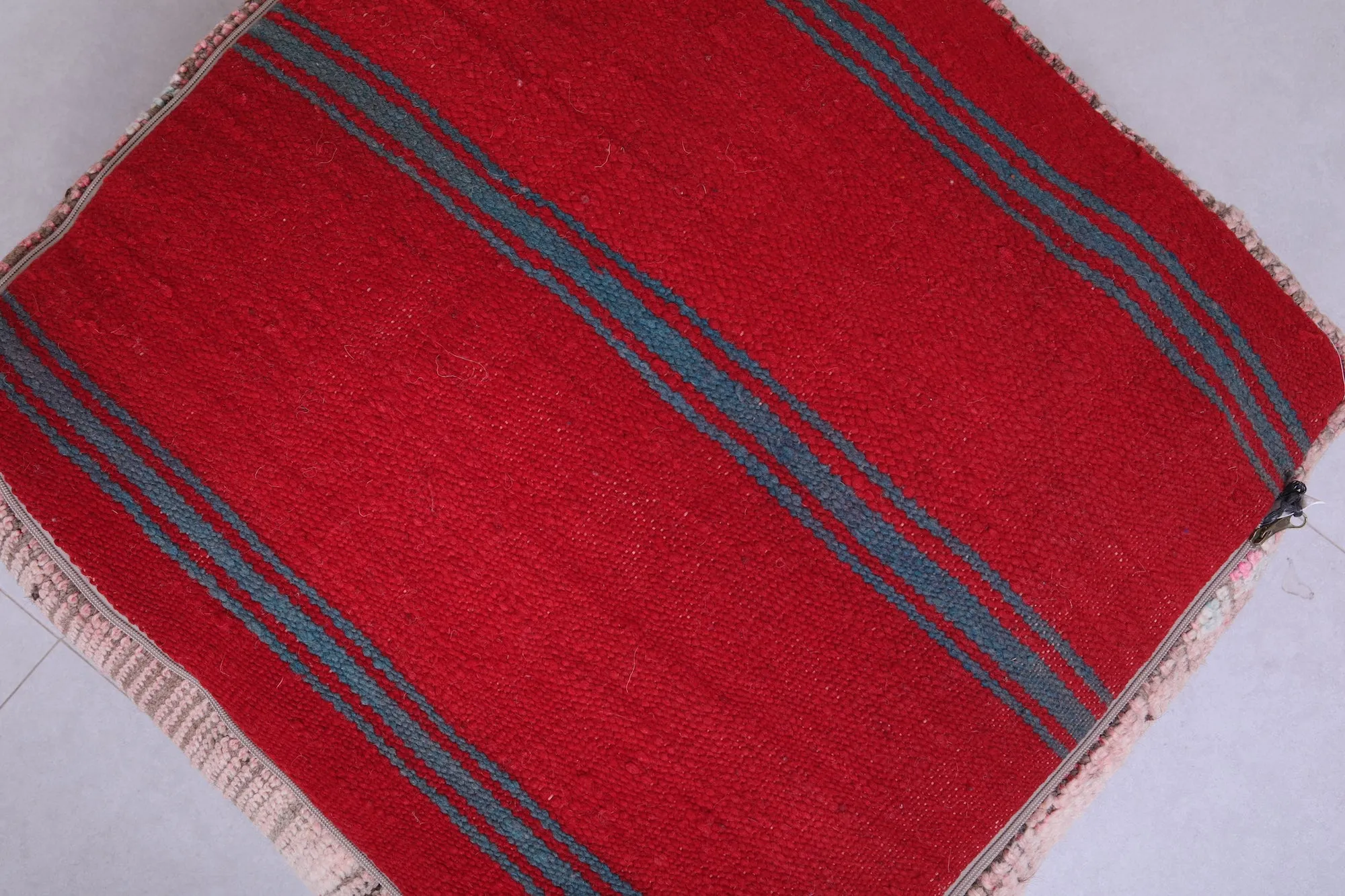 Moroccan handmade ottoman rug pouf