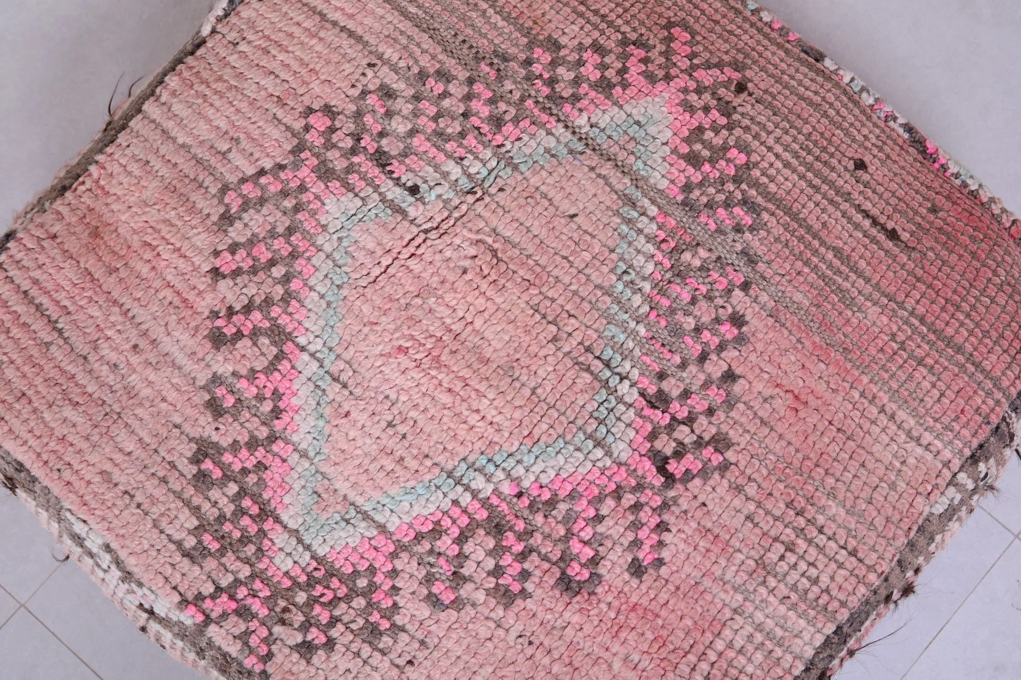 Moroccan handmade ottoman rug pouf