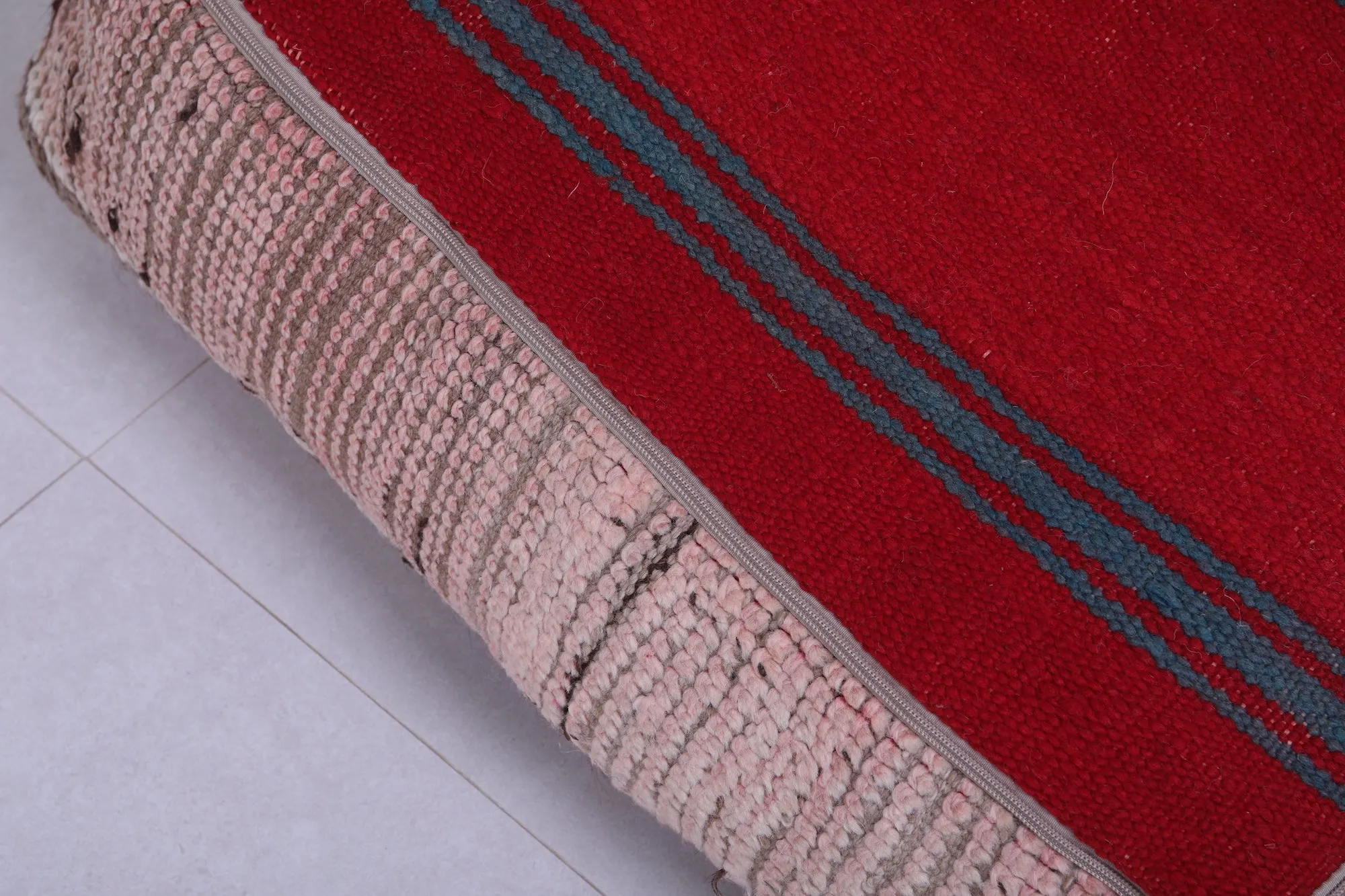 Moroccan handmade ottoman rug pouf