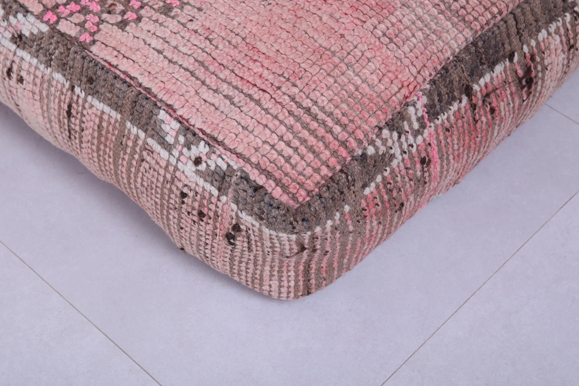 Moroccan handmade ottoman rug pouf