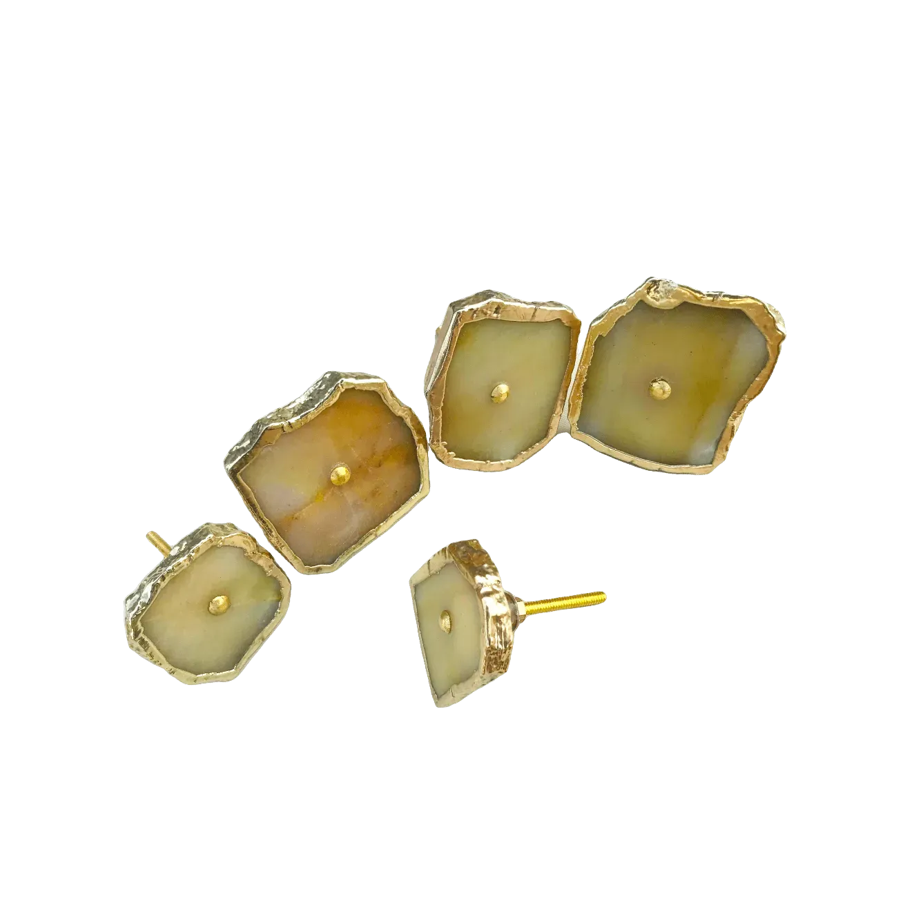 Mustard Agate Cabinet Door Pull Handle - Set of 6