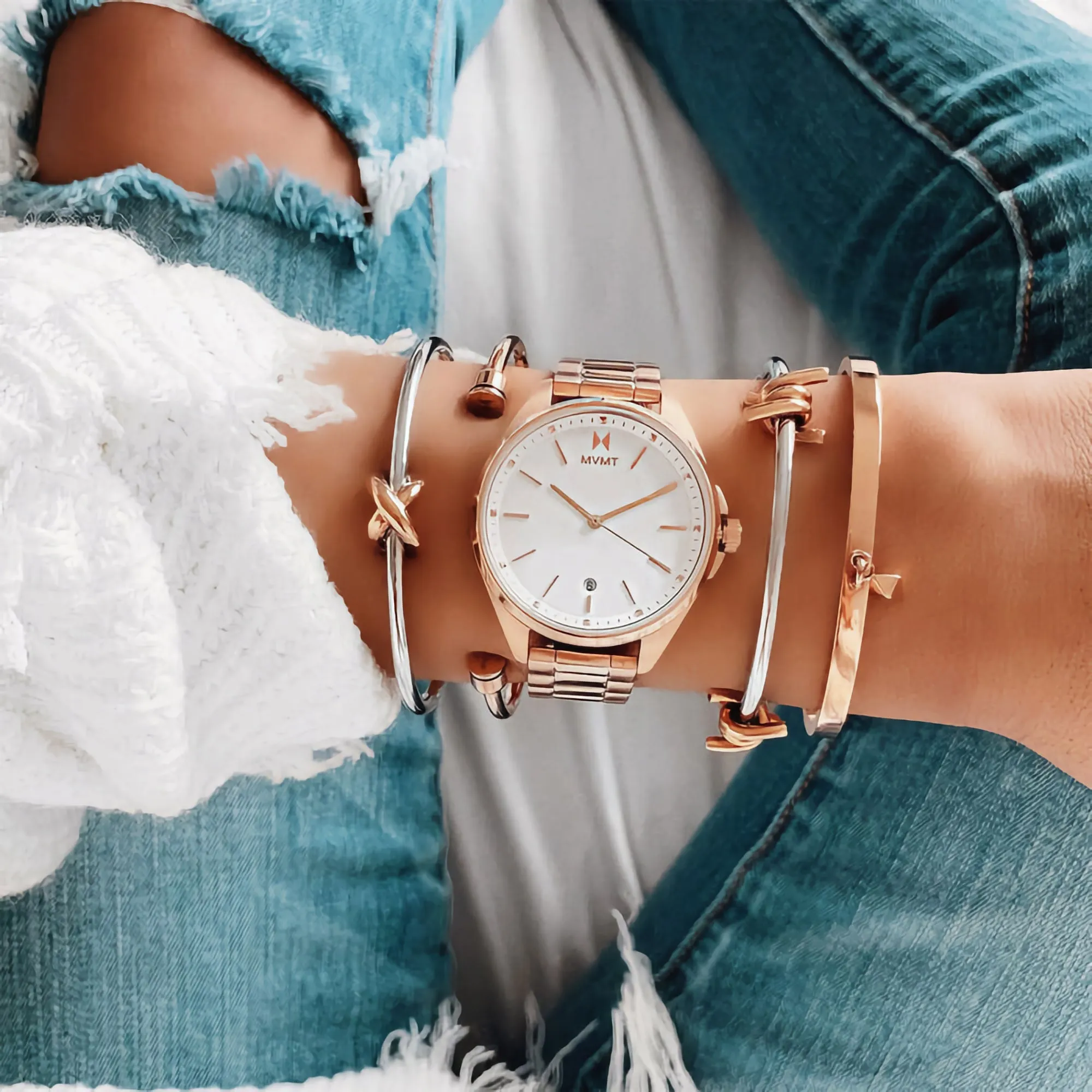 MVMT Coronada Aurora with Date Gold IP Stainless Steel Ladies watch