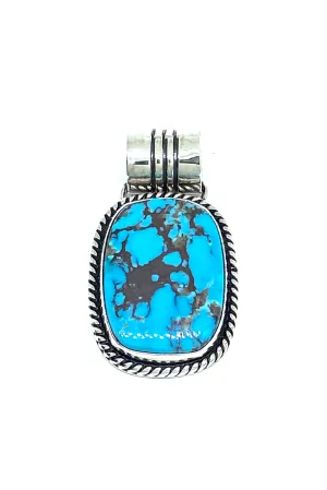Navajo Turquoise Rectangle Matrix Pendant