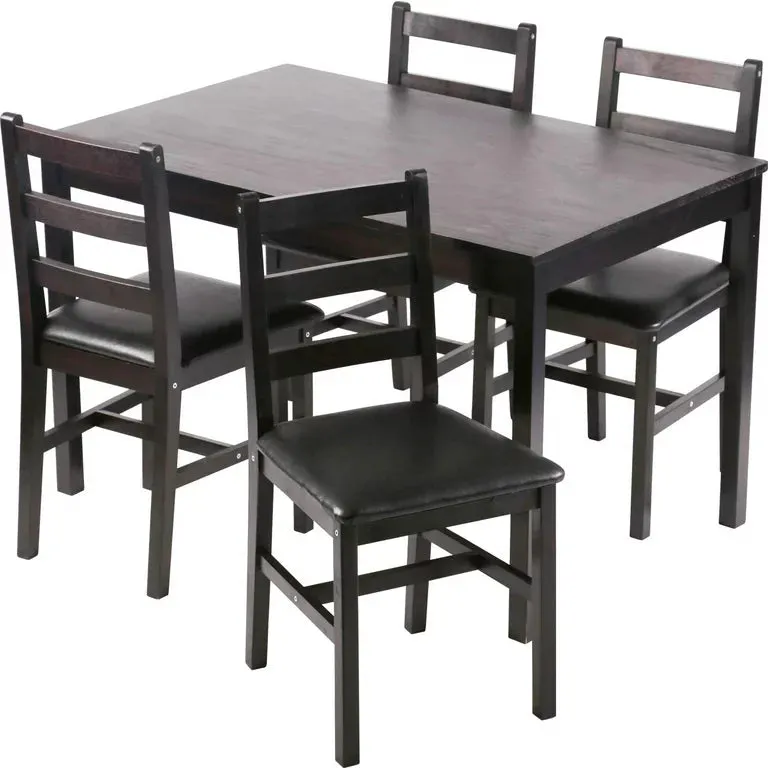 New, Fully Assembled Dining Table Set, 5 Pieces Kitchen Dining Table with 4 Dining Chairs Pine Wood Kitchen Dinette Table - Minor Marks From Transport! Retails $340 