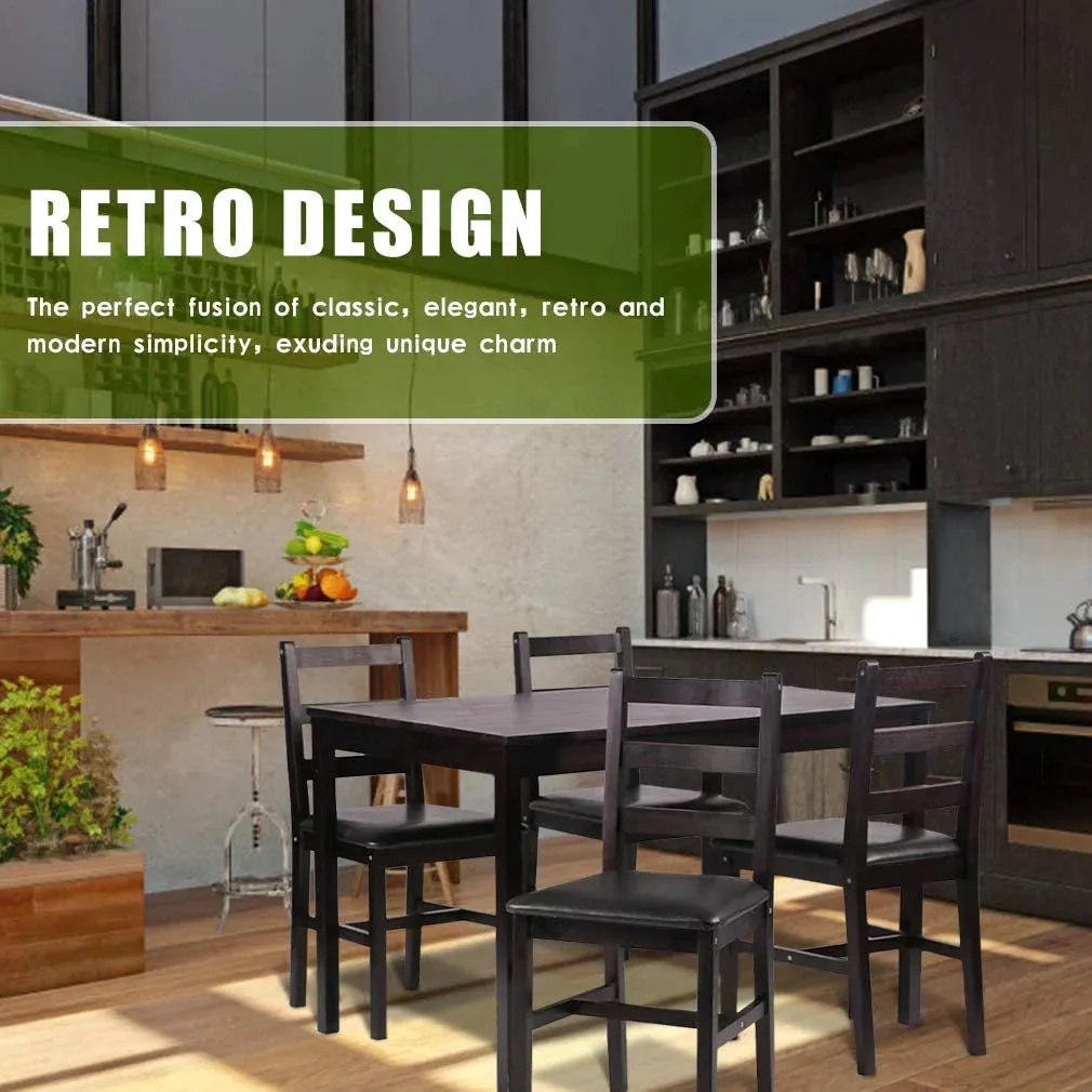 New, Fully Assembled Dining Table Set, 5 Pieces Kitchen Dining Table with 4 Dining Chairs Pine Wood Kitchen Dinette Table - Minor Marks From Transport! Retails $340 
