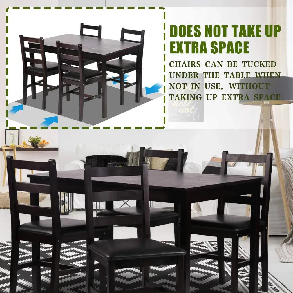 New, Fully Assembled Dining Table Set, 5 Pieces Kitchen Dining Table with 4 Dining Chairs Pine Wood Kitchen Dinette Table - Minor Marks From Transport! Retails $340 