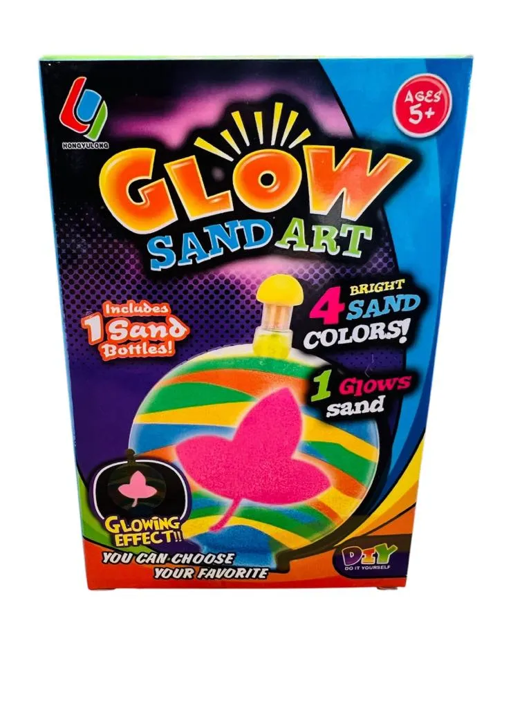 New in package! Round Bottle Glow Sand Art, DIY! Allows you to create your own glowing sand art pieces. It provides a fun and creative activity for both children and adults