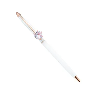 NEW! JEWEL PEN, WHITE   ROSE GOLD