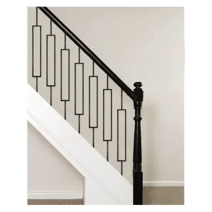 New Retails $150  TOUCAN Staircase Iron Balusters (Box of 10) Stair Parts 1/2" Square Metal Balusters - Hollow Single Large Rectangle Staircase Spindles (Real Satin Black)